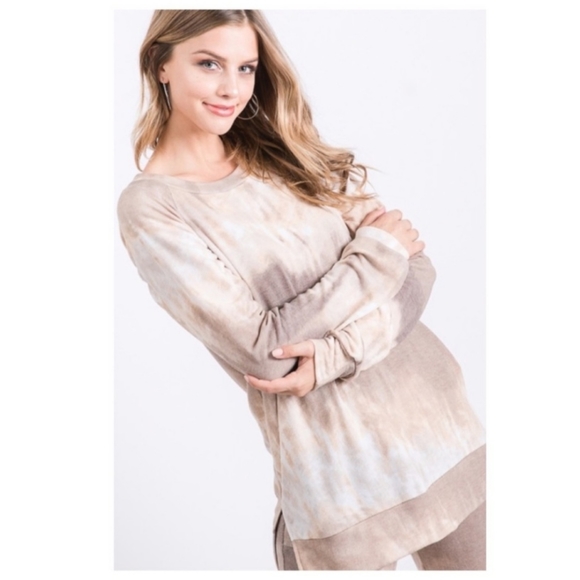 NWT First Love French Terry Tie-Dye long-sleeved top. - Picture 3 of 10